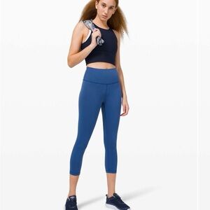 Lululemon Wunder Train High Rise Crop 21” Size 2 Regatta Blue Everlux
